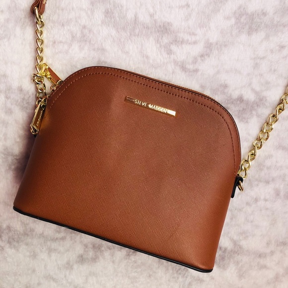 Steve Madden Handbags - NEW Steve Madden Cognac Dome Crossbody Purse